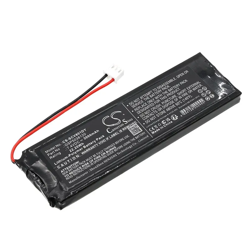 7.4V Li-Polymer 3000Mah Dvd Player Battery For Sencor Spv8011T Spv-8011T – 22.2Wh 1