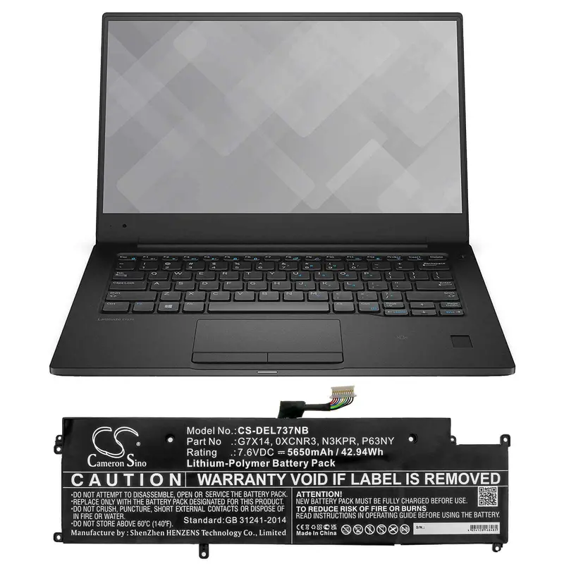 7.6V 5650Mah Notebook Battery For Dell Latitude 7370, E7370, And 13 7370 Series (42.94Wh) 1