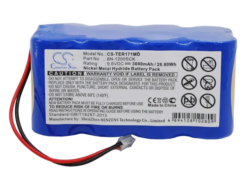 9.6V Nimh 3000Mah Infusion Pump Battery For Terumo Te-171 Te-172 (8N-1200Sck) – 28.8Wh 1