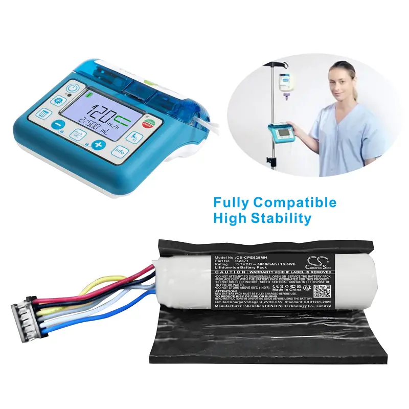Compat Ella Feeding Pump Battery – 3.7V 5000Mah Li-Ion (18.5Wh), Models 52871, 12272020 1