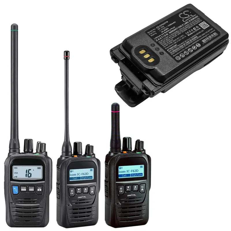 Icom Bp-294 Two-Way Radio Battery – 7.4V 3300Mah Li-Ion (24.42Wh) For Ic-F52D/F62D 1