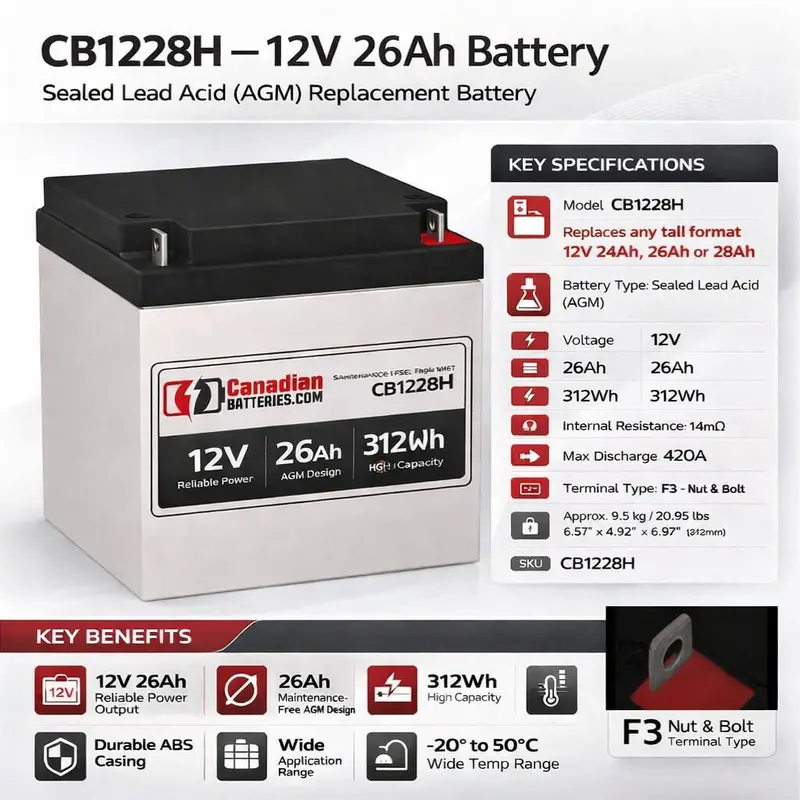 Maxpower Np24-12Sx Ups Battery – 12V, 24Ah, Nut & Bolt (F3) Terminal Sla 1