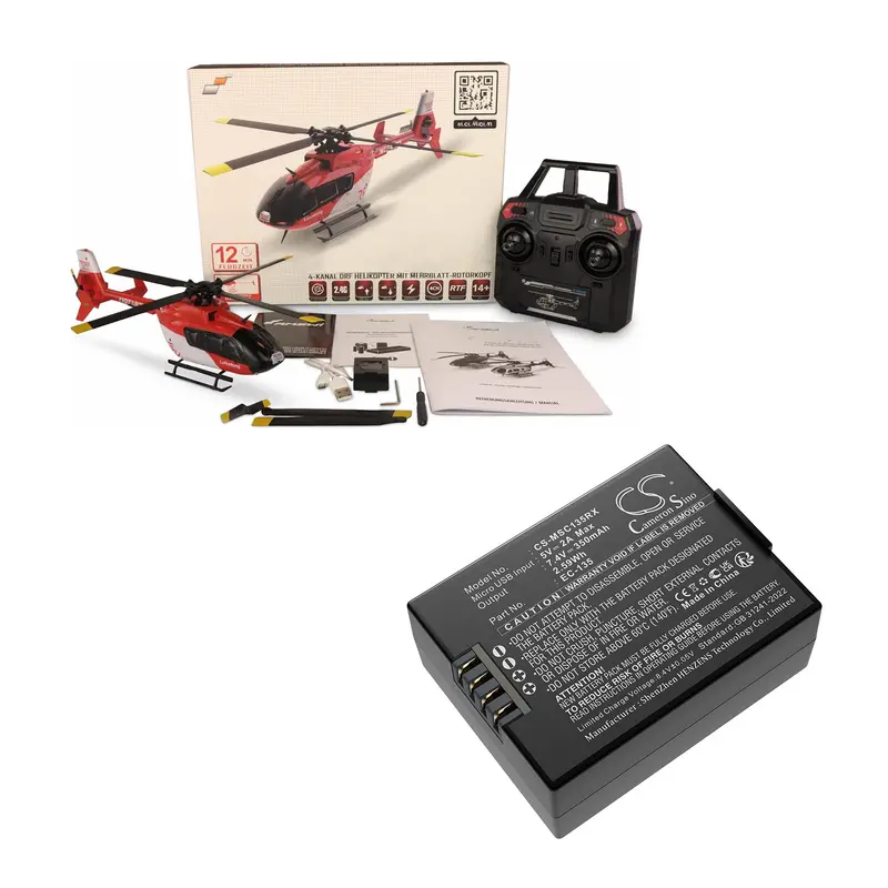 Modster & Afx-135 Drone Battery – 7.4V 350Mah Li-Polymer (2.59Wh), Ec-135 & Drf25327 Compatible 1