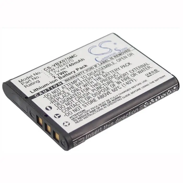 Panasonic-Compatible Camera Battery – 3.7V 740Mah Li-Ion (2.738Wh) For Vw-Vbx070, Hm-Ta2, And Hx-Dc1 1