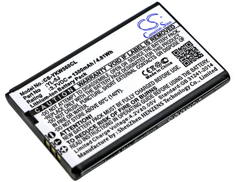 Yealink W56H/W56-Batt Cordless Dect Phone Battery – 3.7V 1300Mah Li-Ion (4.81Wh), One Talk Compatible 1